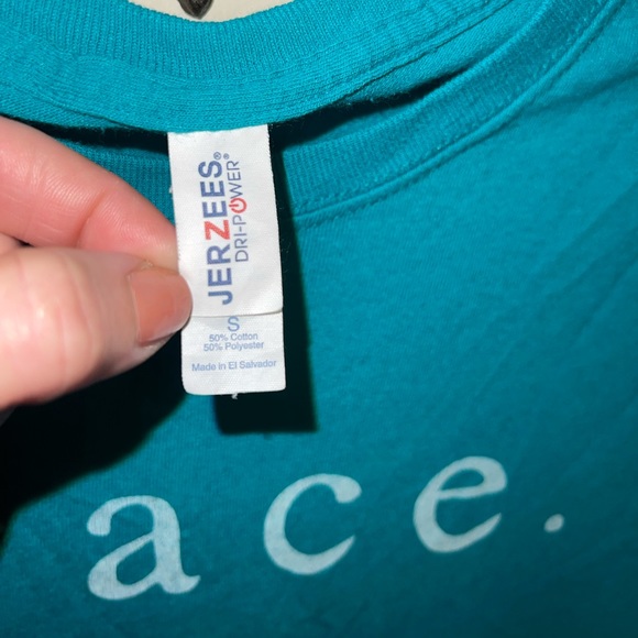 Turquoise Christian Tee - GRACE. religious top sz small - Picture 3 of 3